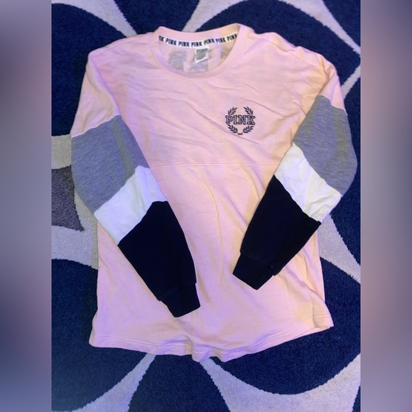 color block “PINK” crew neck sweatshirt - Picture 2 of 3